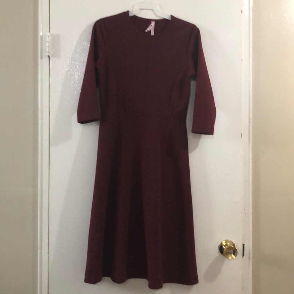 Burgundy knit dress